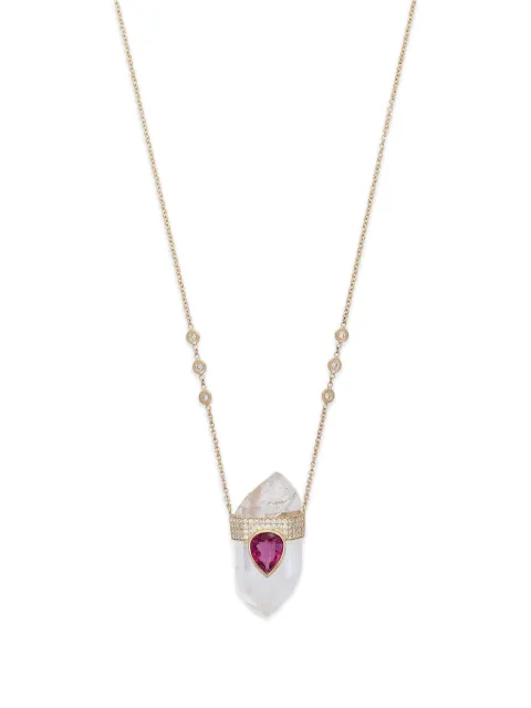 Jacquie Aiche tear quartz and tourmaline necklace