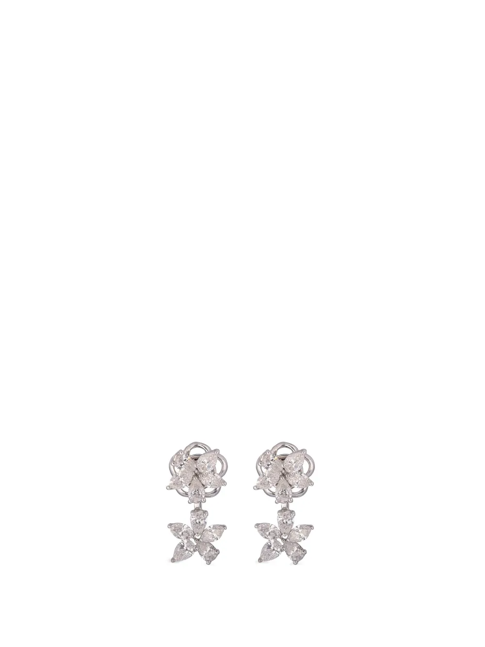 ZYDO diamond double flower earrings