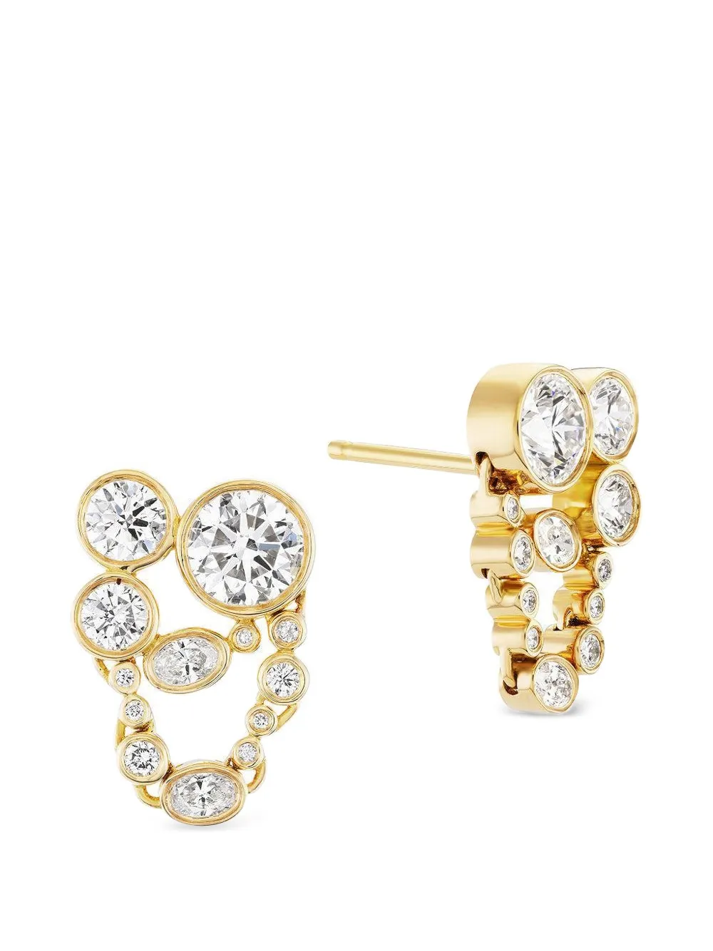 Uniform Object Metal Web Earrings in Gold, view 3