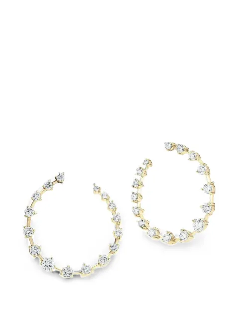 Jade Trau Crescent diamond hoop earrings