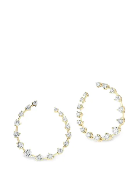 Jade Trau Crescent diamond hoop earrings