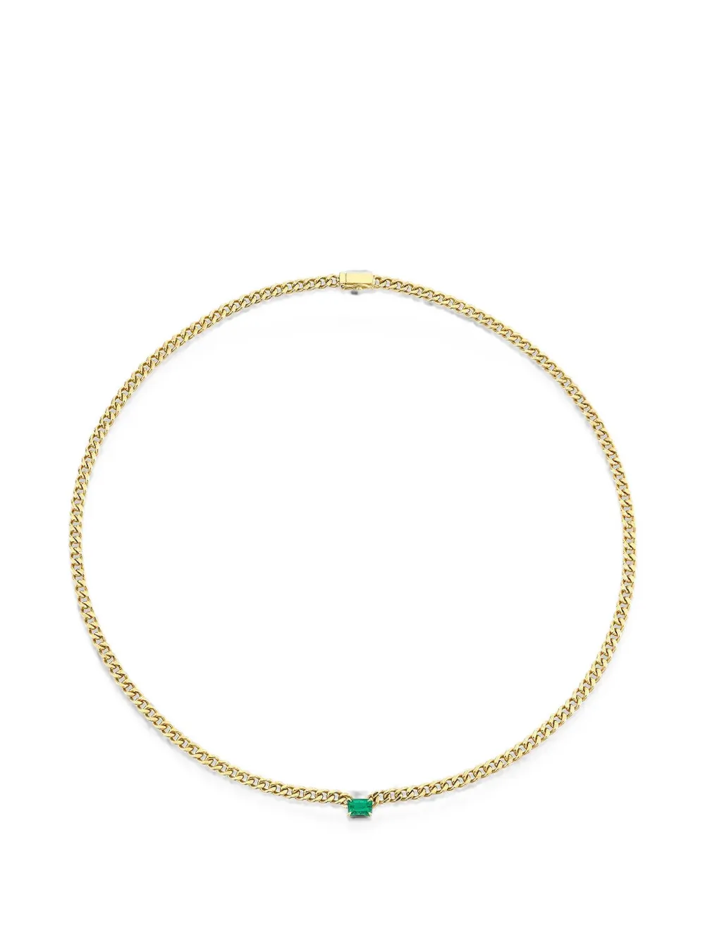 Anita Ko emerald cuban link necklace - Gold