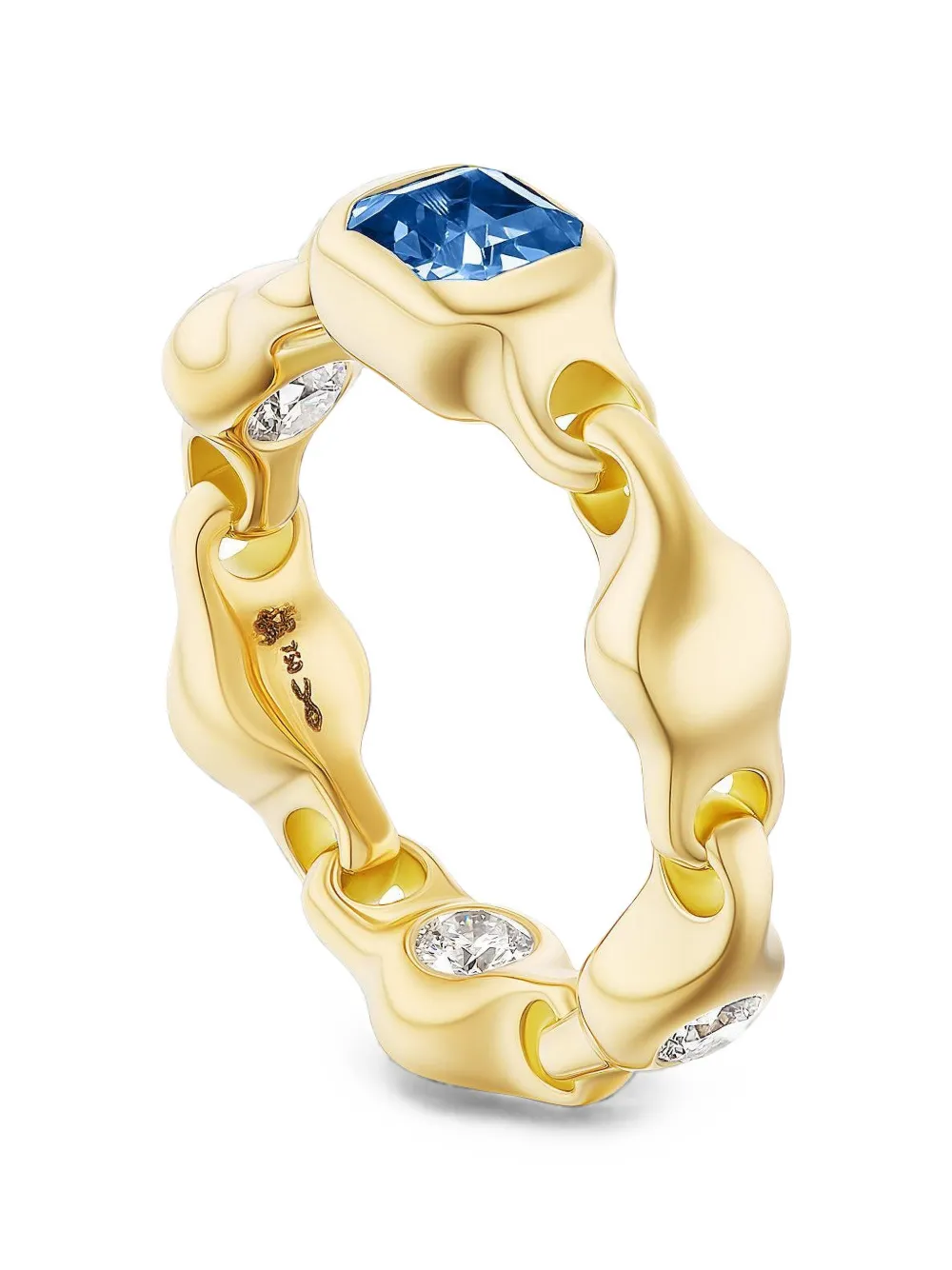 Uniform Object Supernova Multi-stone Ring in Gold, view 3