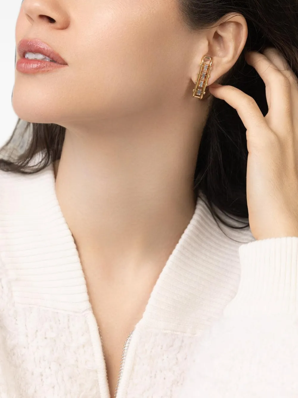 DENISE CASSOU diamond cage earrings - Gold