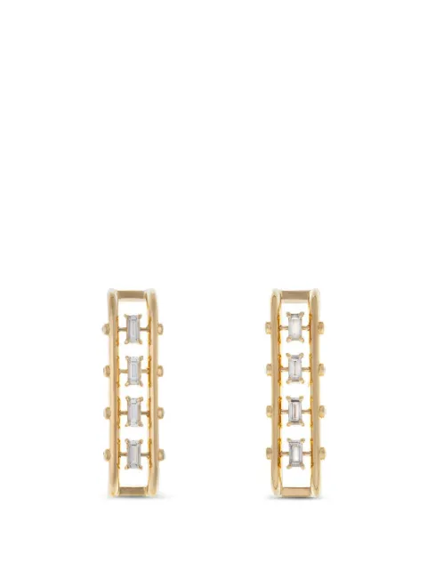 DENISE CASSOU pendientes con diamantes y diseño enrejado