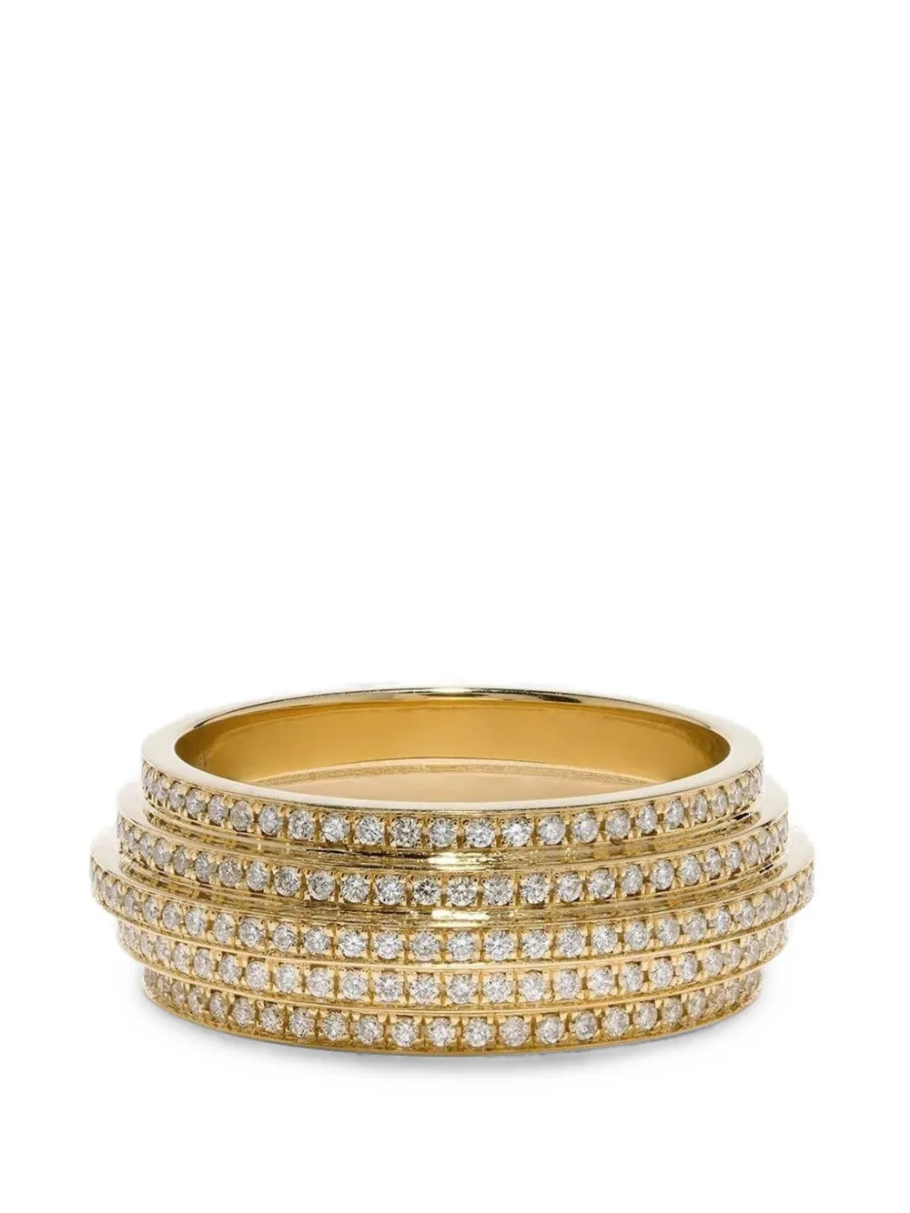 Azlee Stair Case diamond ring - Gold