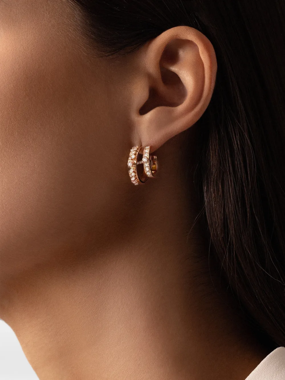 Nouvel Heritage Under the Stars diamond hoop earrings - Rosa