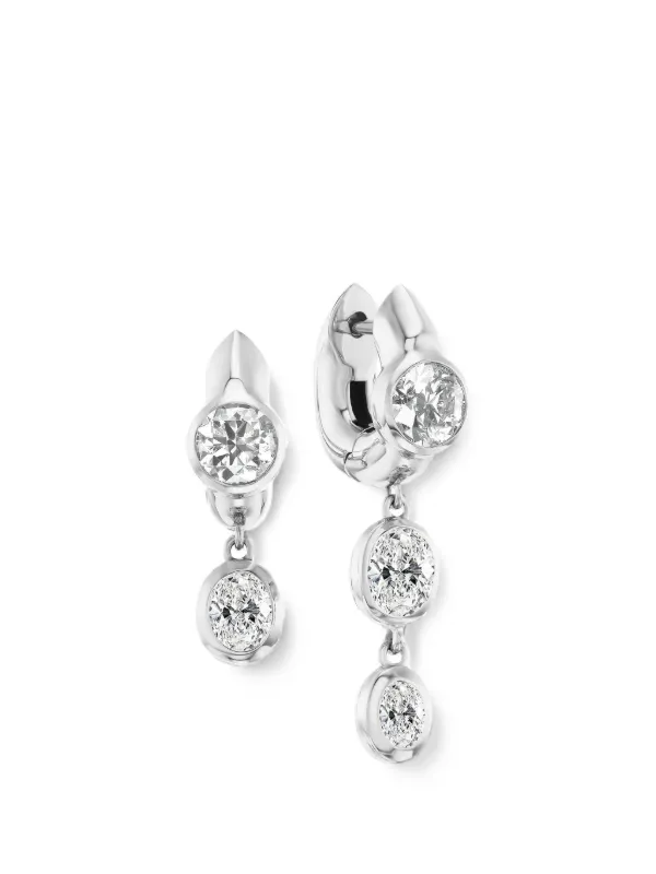 Uniform Object Diamond Earrings in Silver