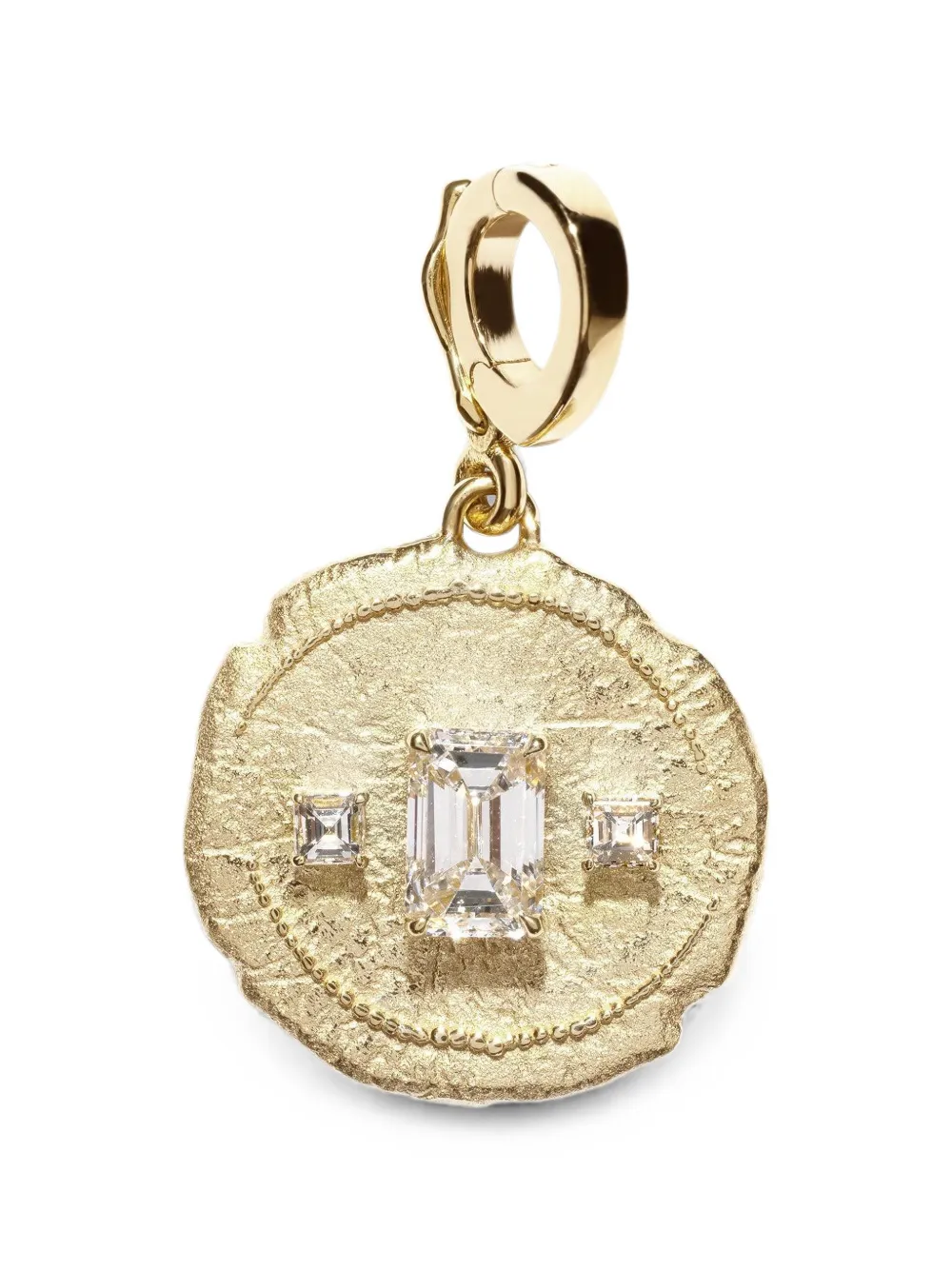 Azlee diamond coin pendant - Gold