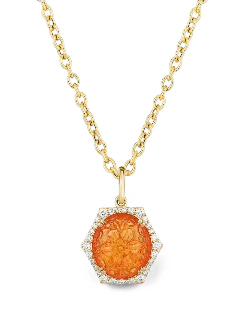 Goshwara mandarin garnet diamond necklace - Gold