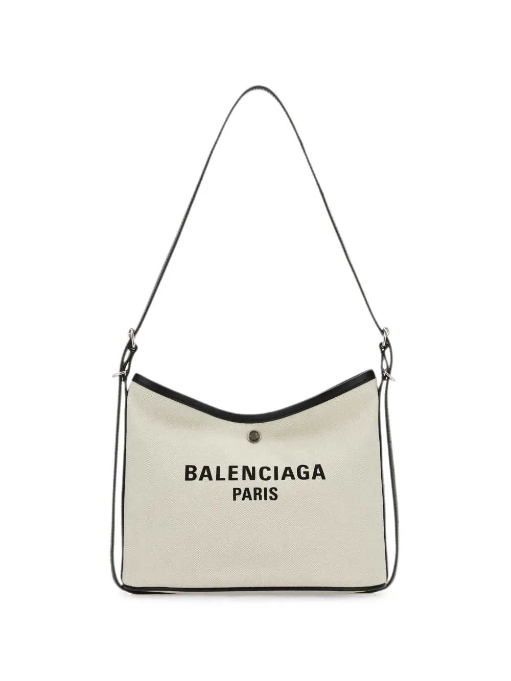Balenciaga Biarri logo-plaque canvas shoulder bag - Toni neutri