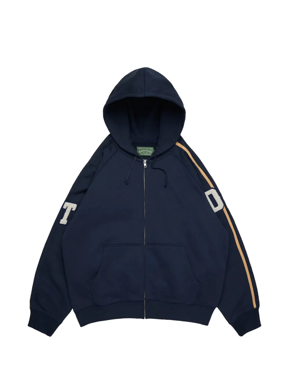 Denim Tears Chenille patch zip-up hoodie - Blau