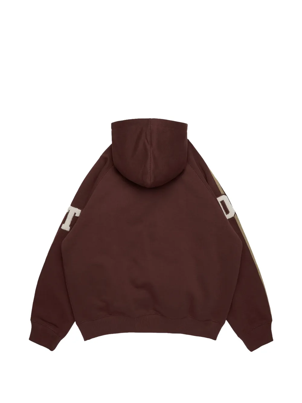 Denim Tears Hoodie met chenille-patch en rits Bruin