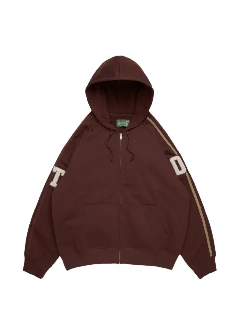 Denim Tears chenille-patch zip-up hoodie