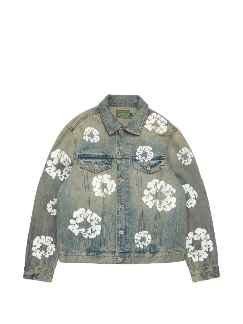 Denim Tears veste en jean boutonnée à fleurs Wreath