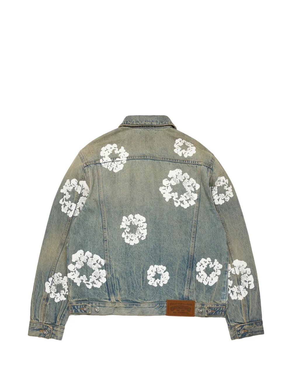 Denim Tears Wreath denim jack met bloemenprint en knopen Blauw