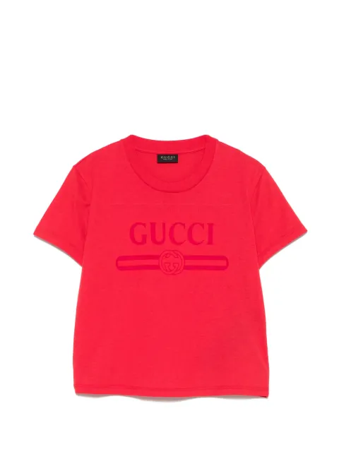 Gucci logo-print cropped T-shirt