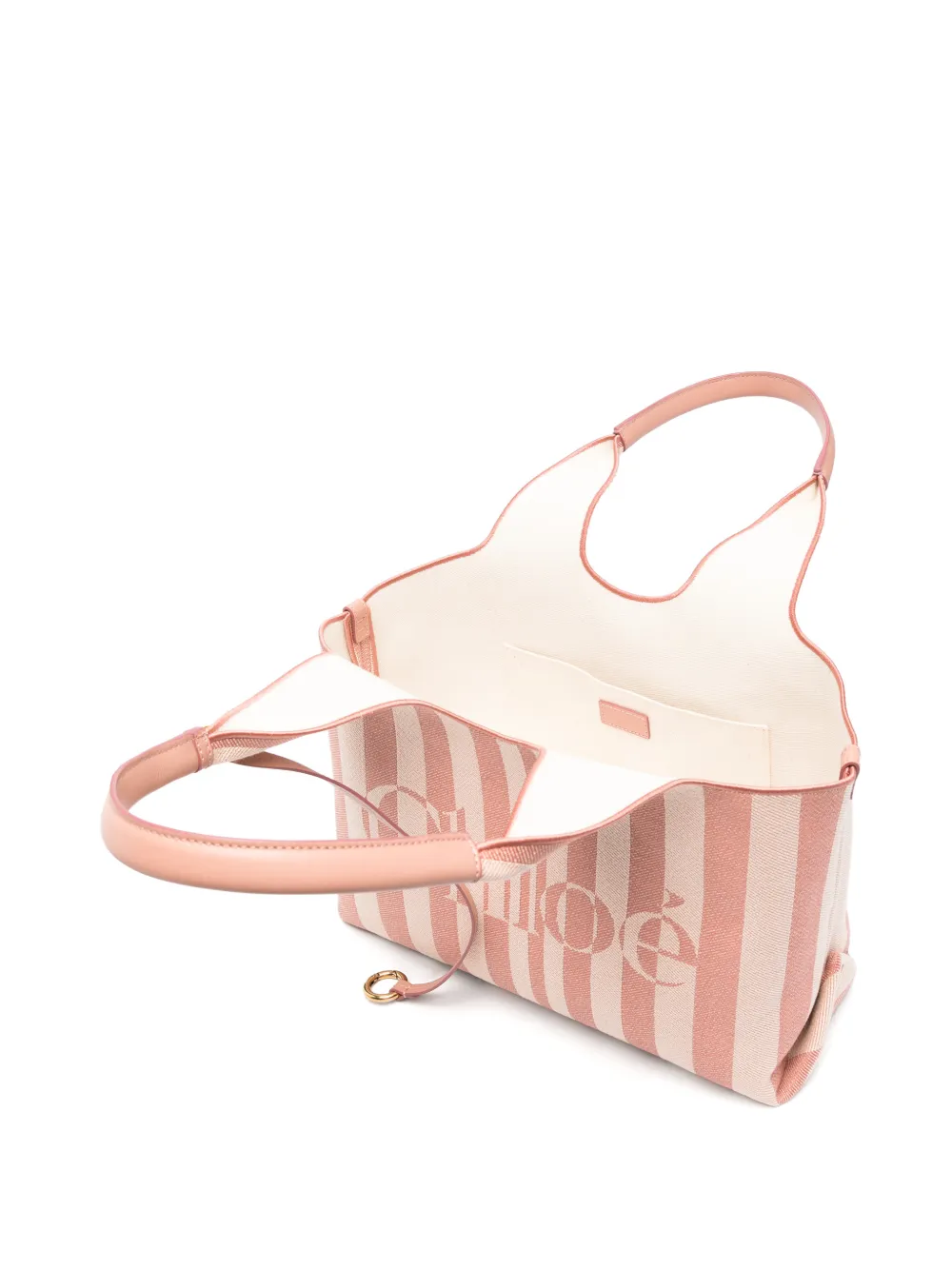 Chloé gestreepte East-West shopper met jacquard Roze