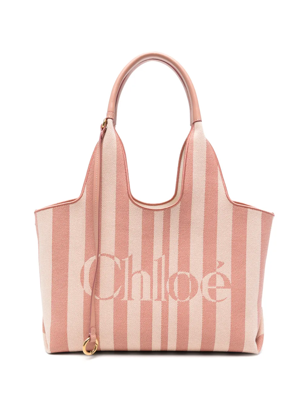 Chloé Kleine gestreifte Tote Bag - Rosa