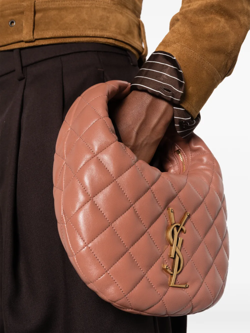 Saint Laurent Icarino in Quilted Nappa in Pink, view 2
