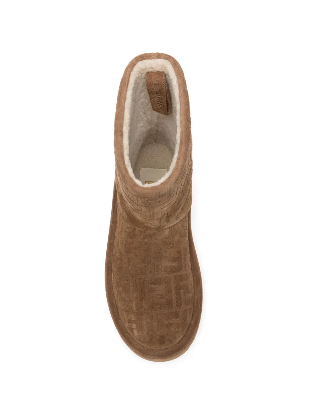 FENDI Suède laarzen met FF-patroon Bruin