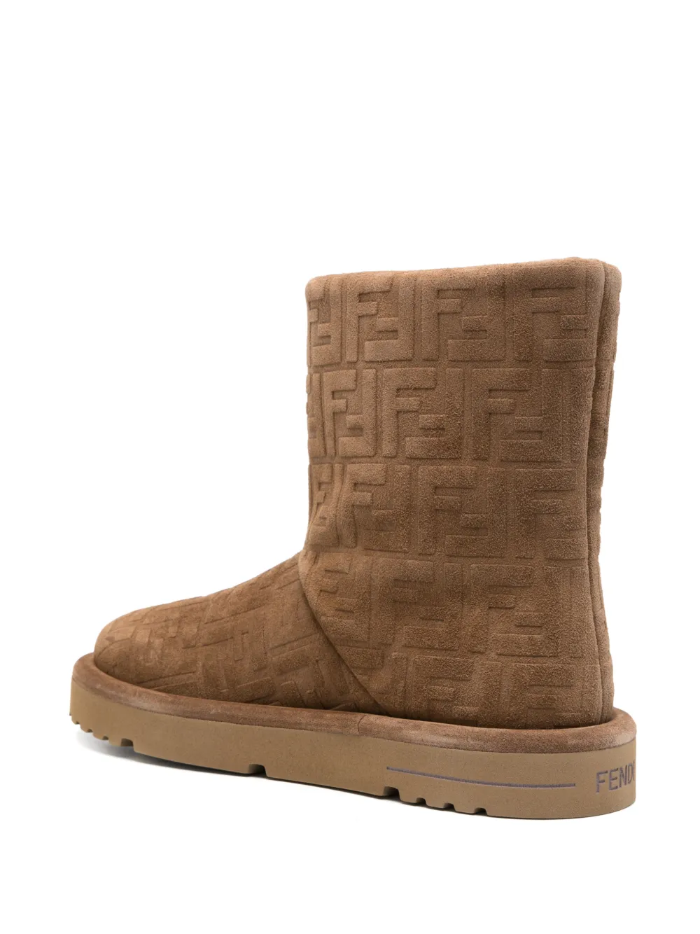 FENDI Suède laarzen met FF-patroon Bruin