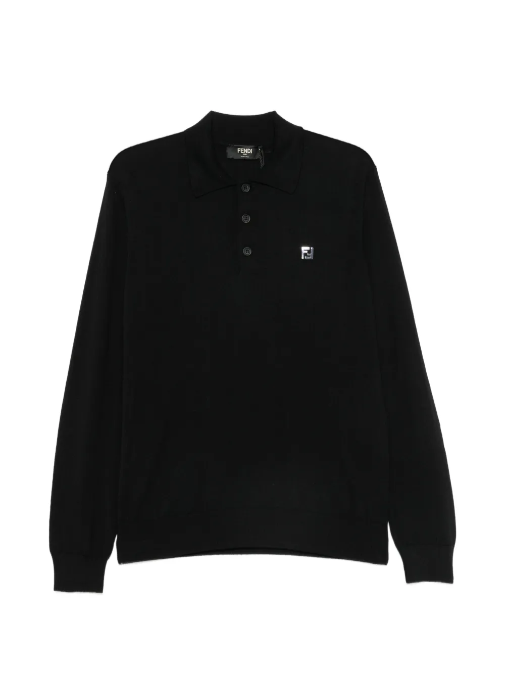 FENDI FF logo-plaque polo shirt - Nero