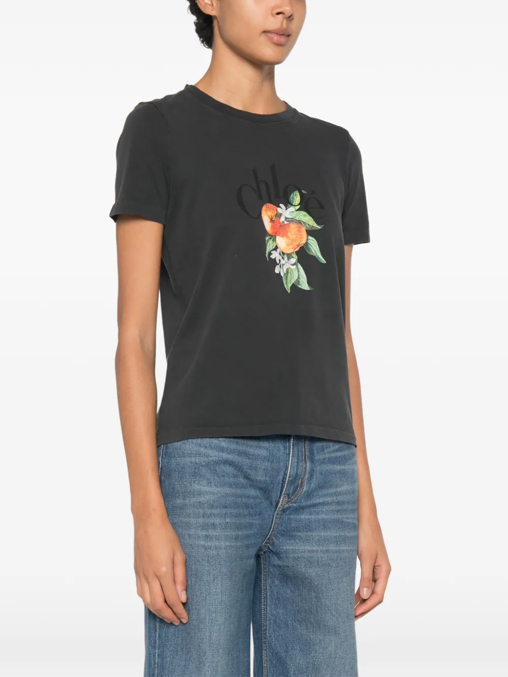 Chloé Baby-fit T-shirt met logo van katoenen jersey Zwart