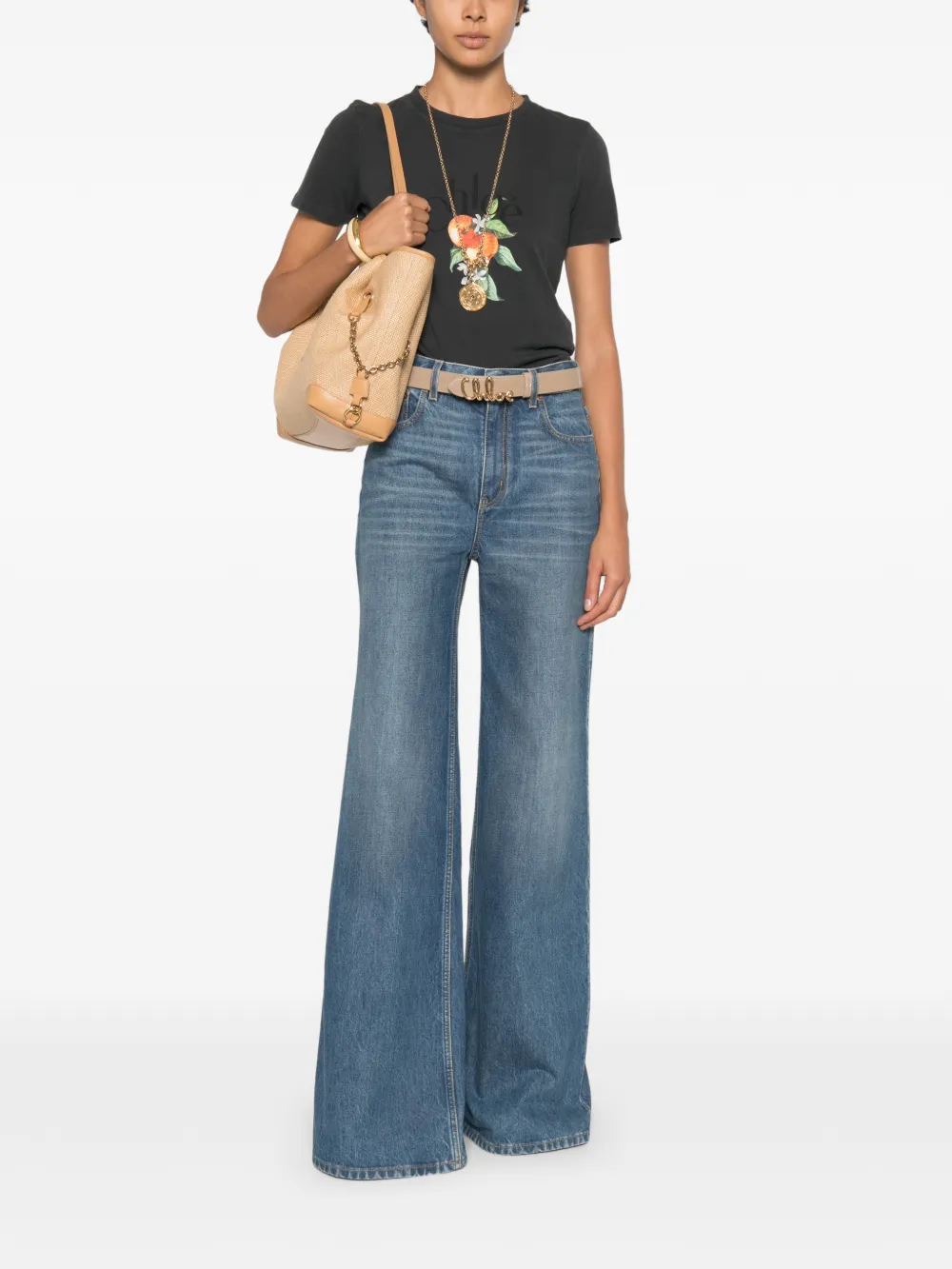 Chloé Baby-fit T-shirt met logo van katoenen jersey Zwart