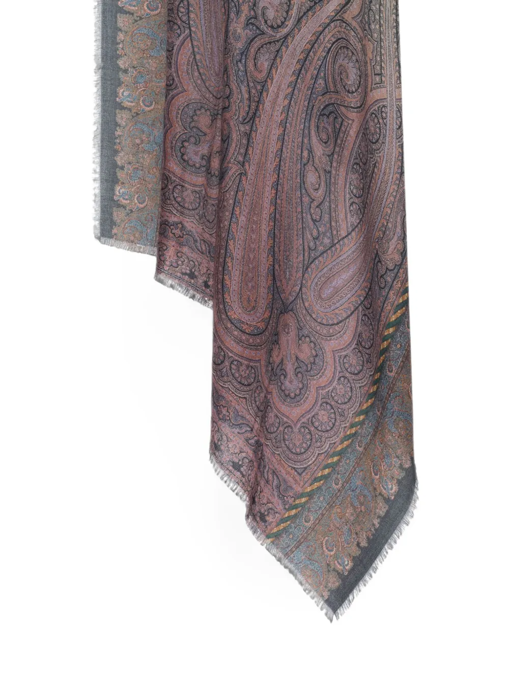 Pierre-Louis Mascia Aloeuw sjaal met paisley-print en franje Roze