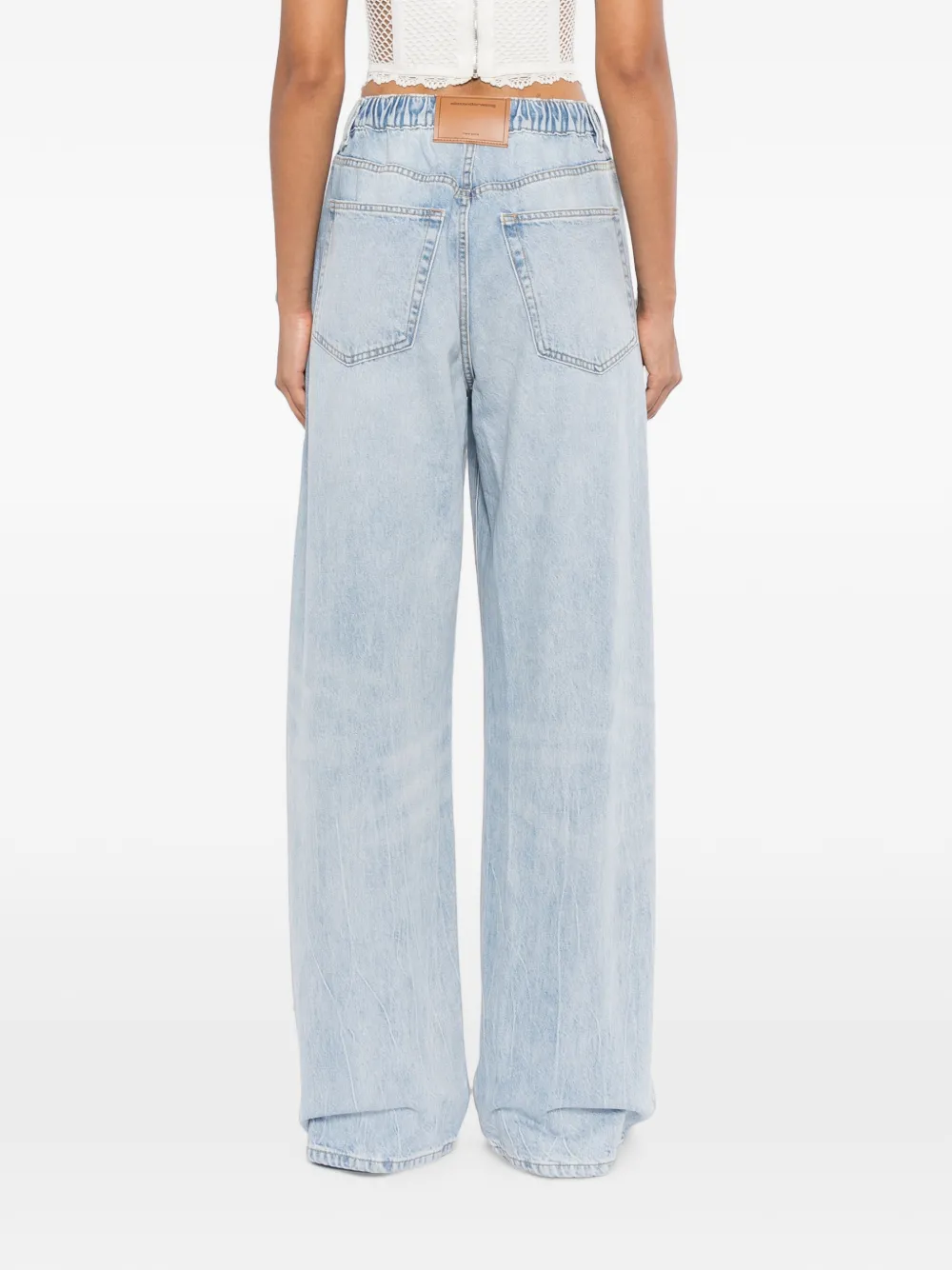 Alexander Wang Jeans met wijde pijpen en trekkoord Blauw