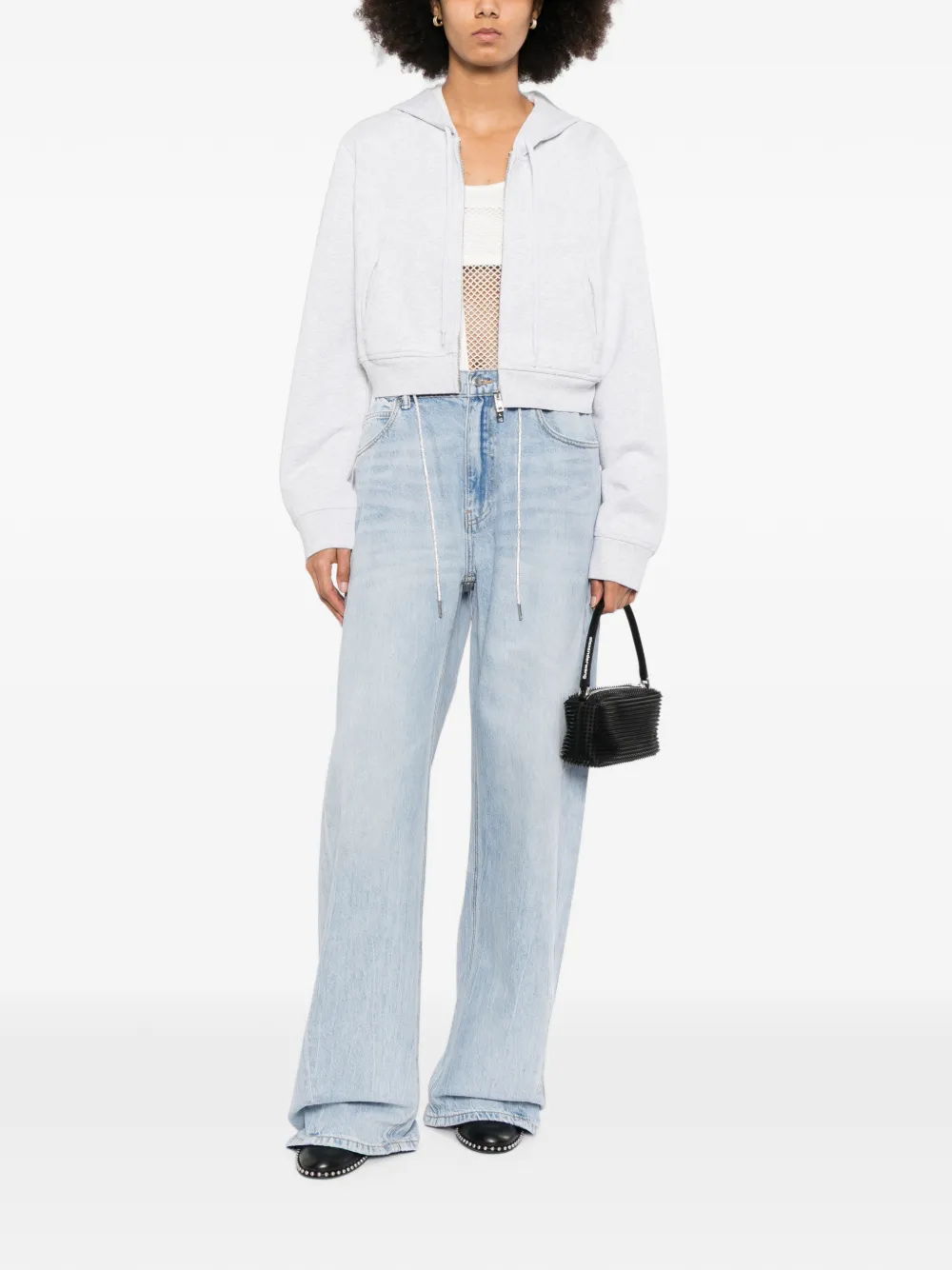 Alexander Wang drawstring wide-leg jeans - Blu