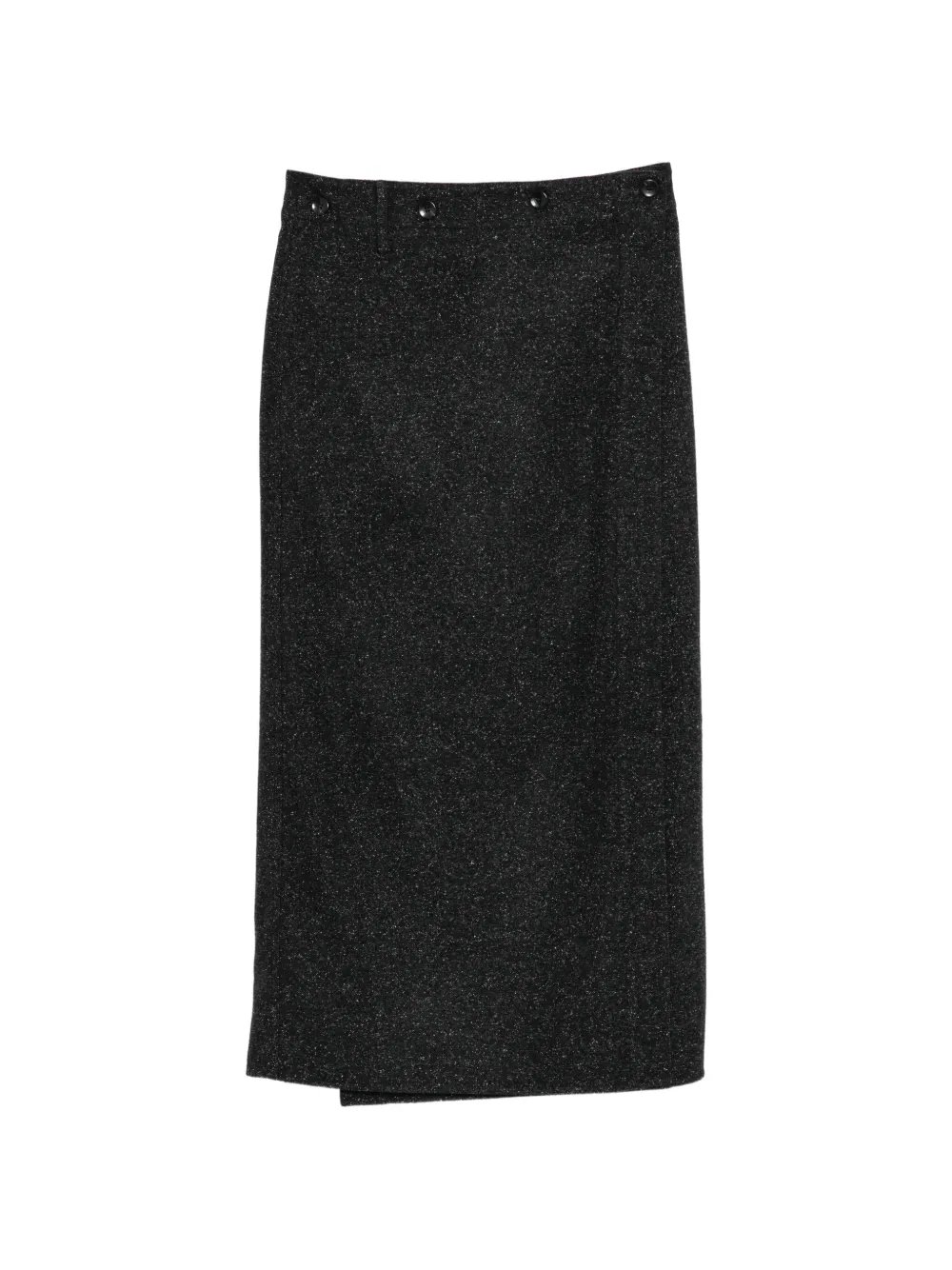 Samuel Gui Yang Button-detail Wrap Skirt In Gray