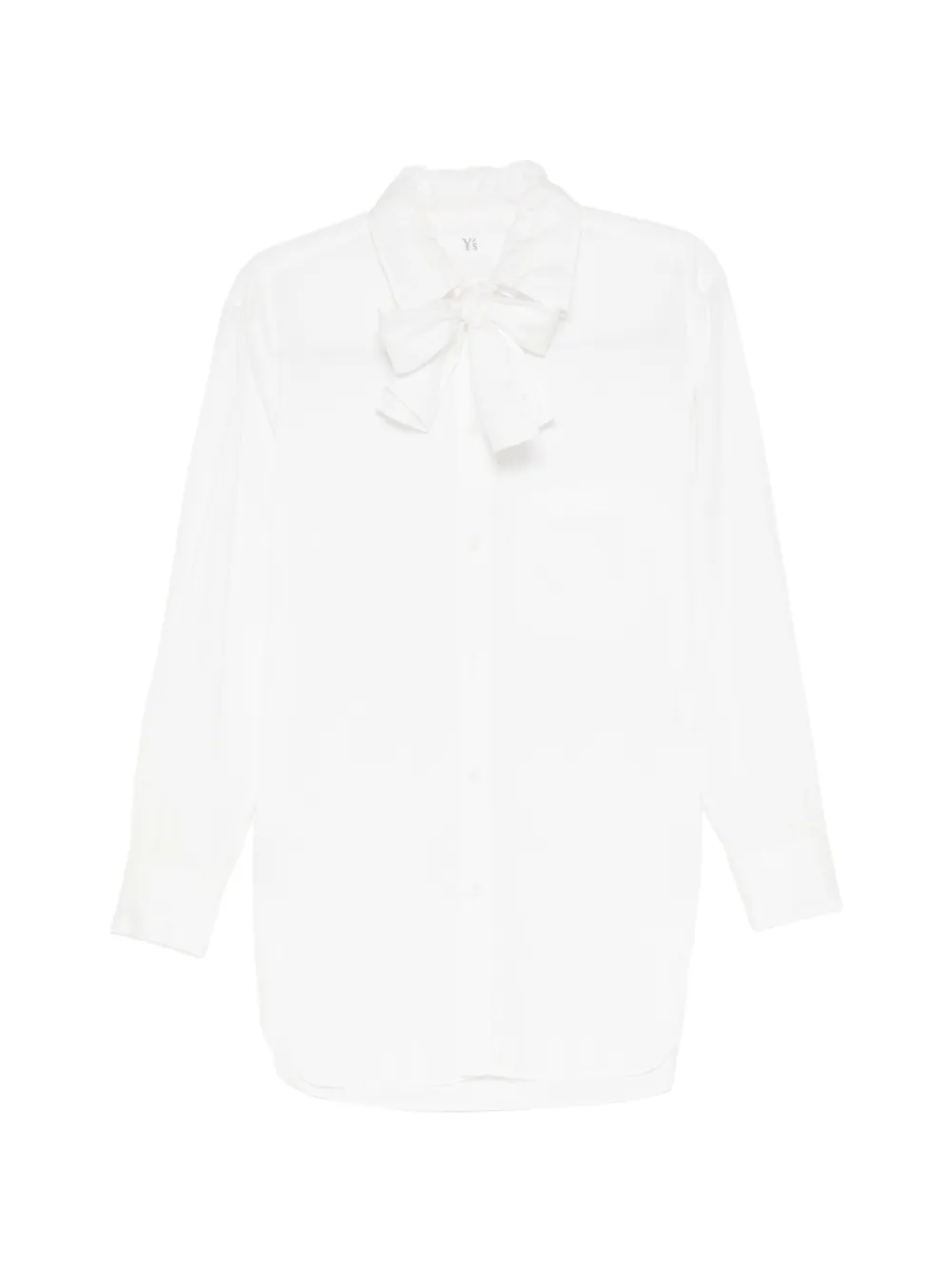 Y's bow-detail long-sleeve shirt - Bianco