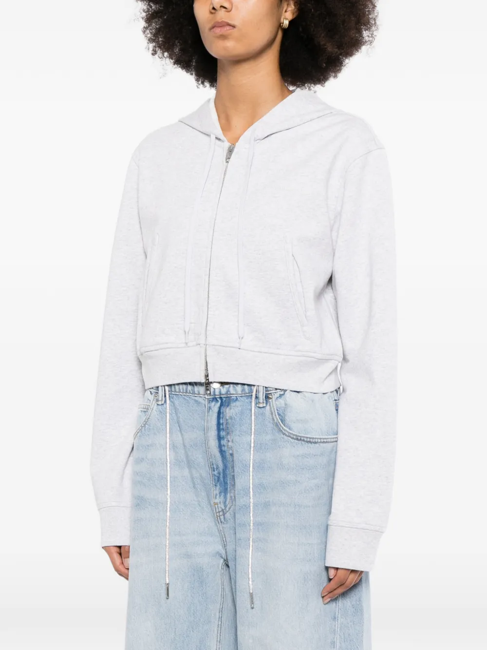 Alexander Wang Cropped hoodie Grijs