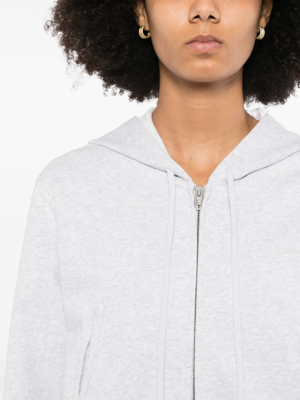 Alexander Wang Cropped hoodie Grijs