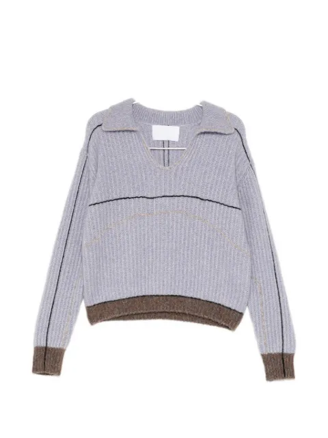 CUDDLEUP ribbed-knit contrast-trim top