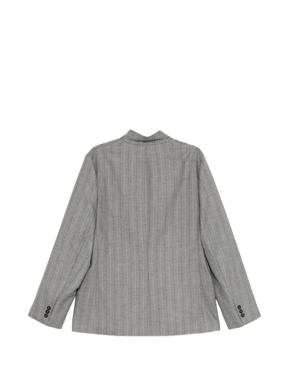 【未使用】HED MAYNER SINGLE BREASTED JACKET Hed Mayner Pinstripe Collarless Blazer | Grey | FARFETCH