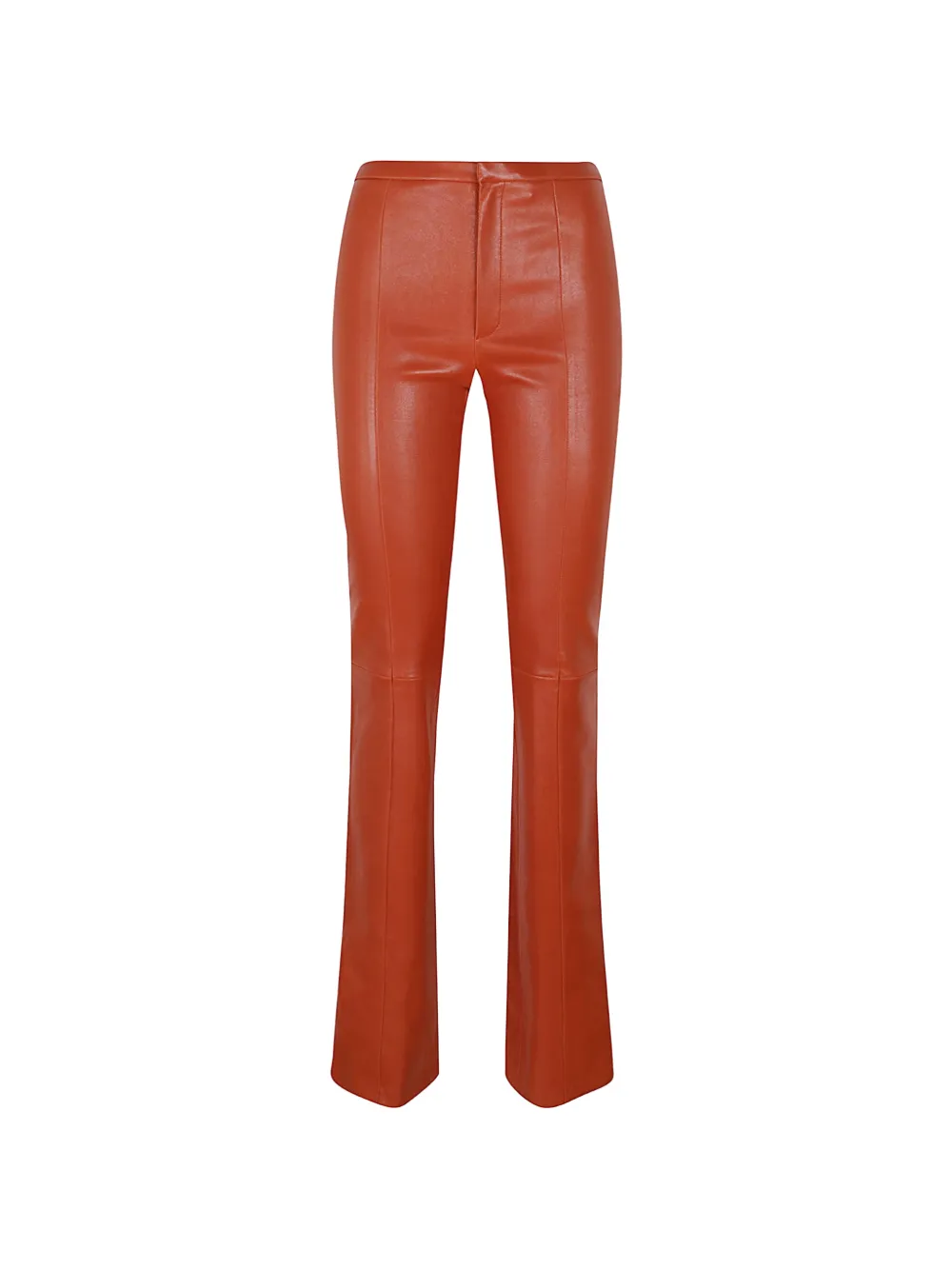 Stouls The Icham Leather Flared Trousers In Burgundy