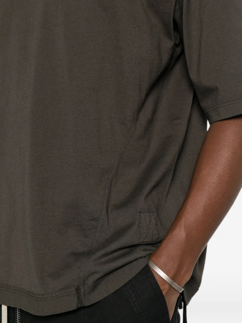Rick Owens DRKSHDW T-shirt met afwerking Bruin