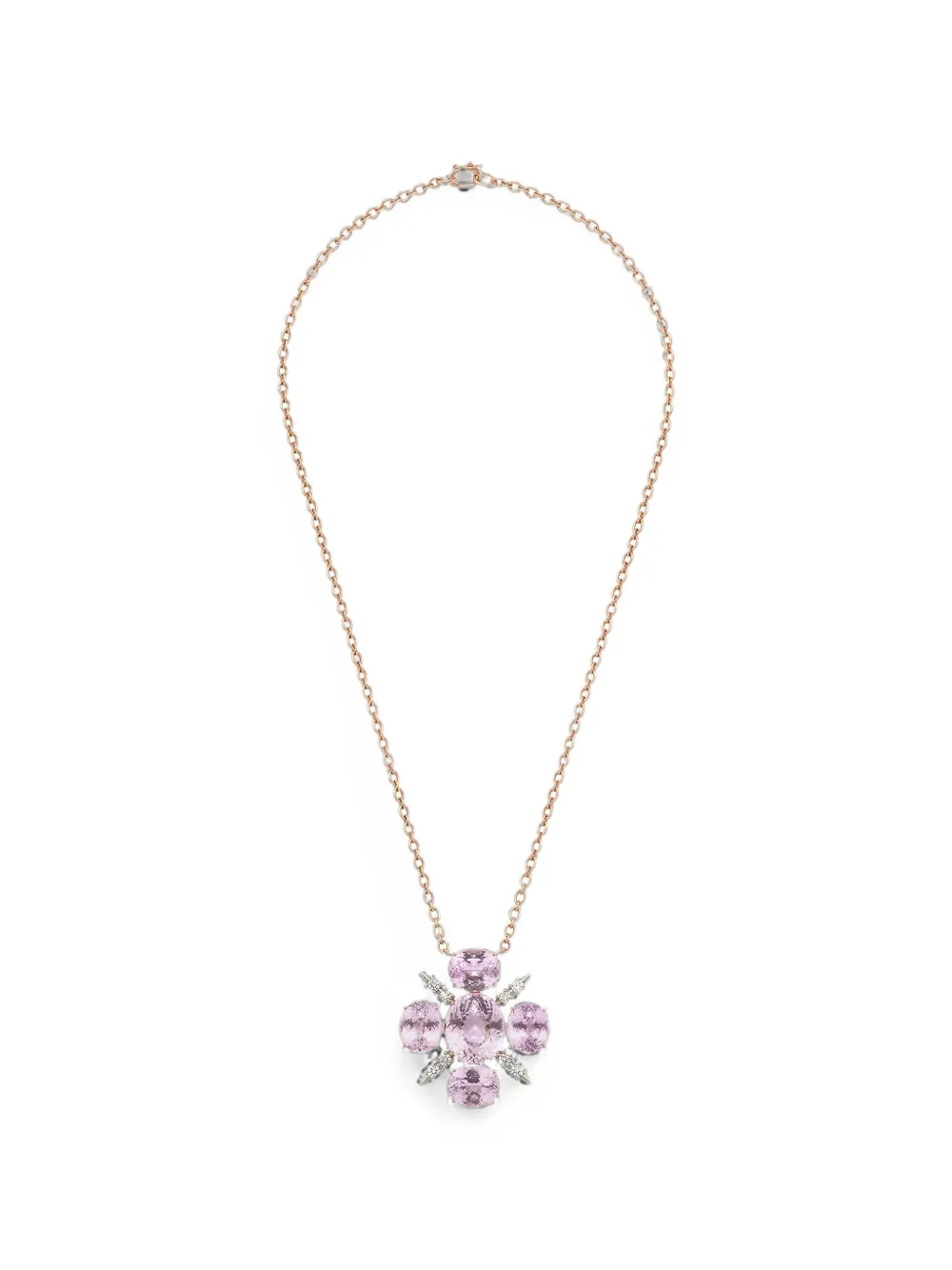 Irene Neuwirth Gemmy Gem Mosaic kunzite and diamond necklace - Rosa