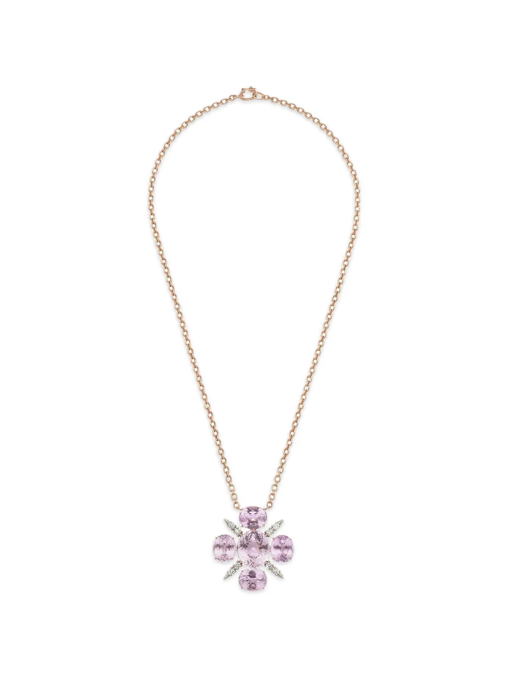 Irene Neuwirth Gemmy Gem Mosaic kunzite and diamond necklace