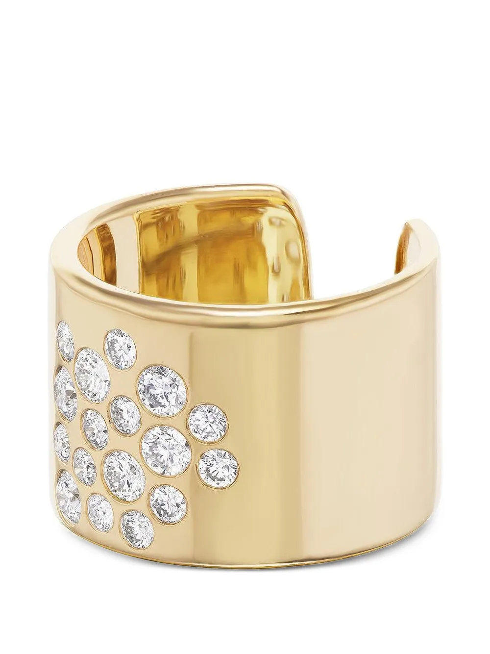 Uniform Object Diamond Mega Cuff Ring in Gold, view 2