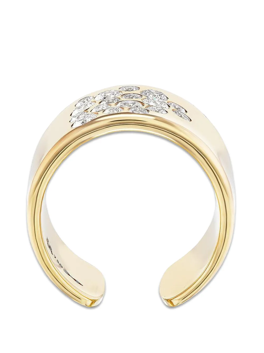 Uniform Object Diamond Mega Cuff Ring in Gold, view 3