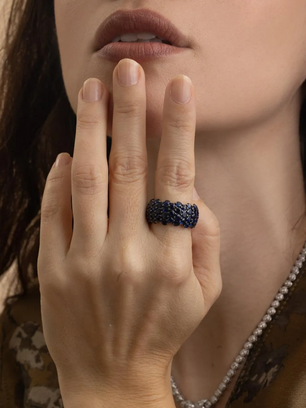 Andreoli sapphire stretch ring - Silber