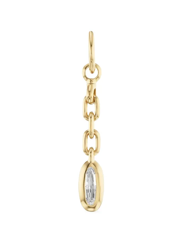 Uniform Object Carriage Drop Diamond Pendant in Gold
