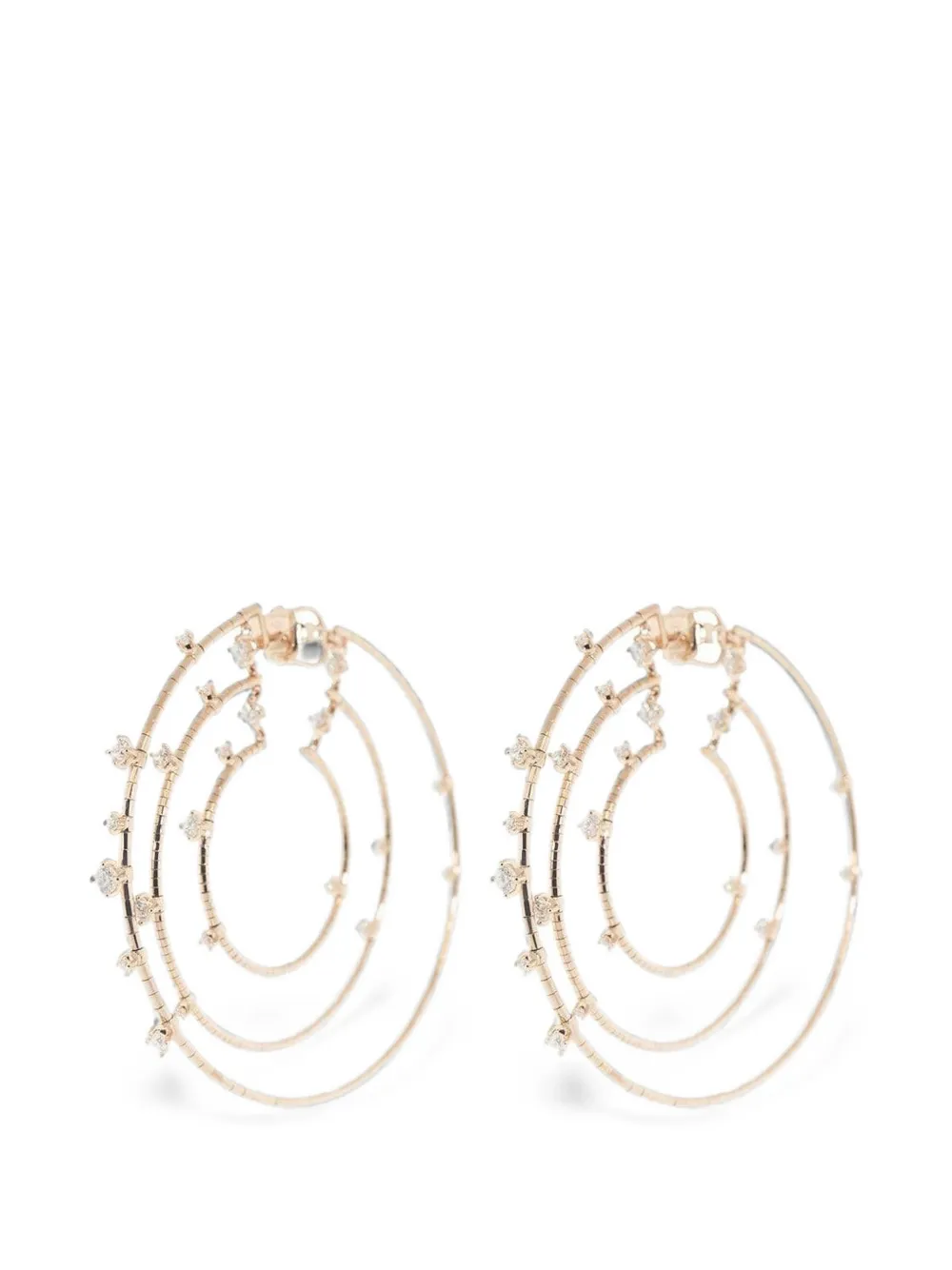 Mattia Cielo Rugiada diamond hoop earrings - Rosa