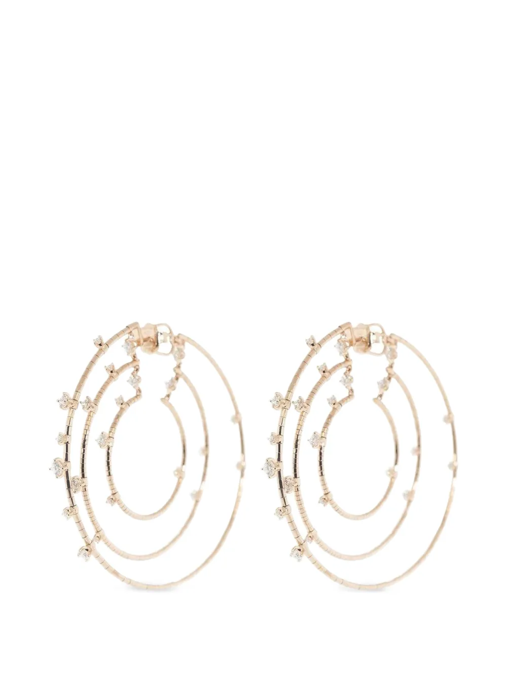 Mattia Cielo Rugiada diamond hoop earrings - Rosa