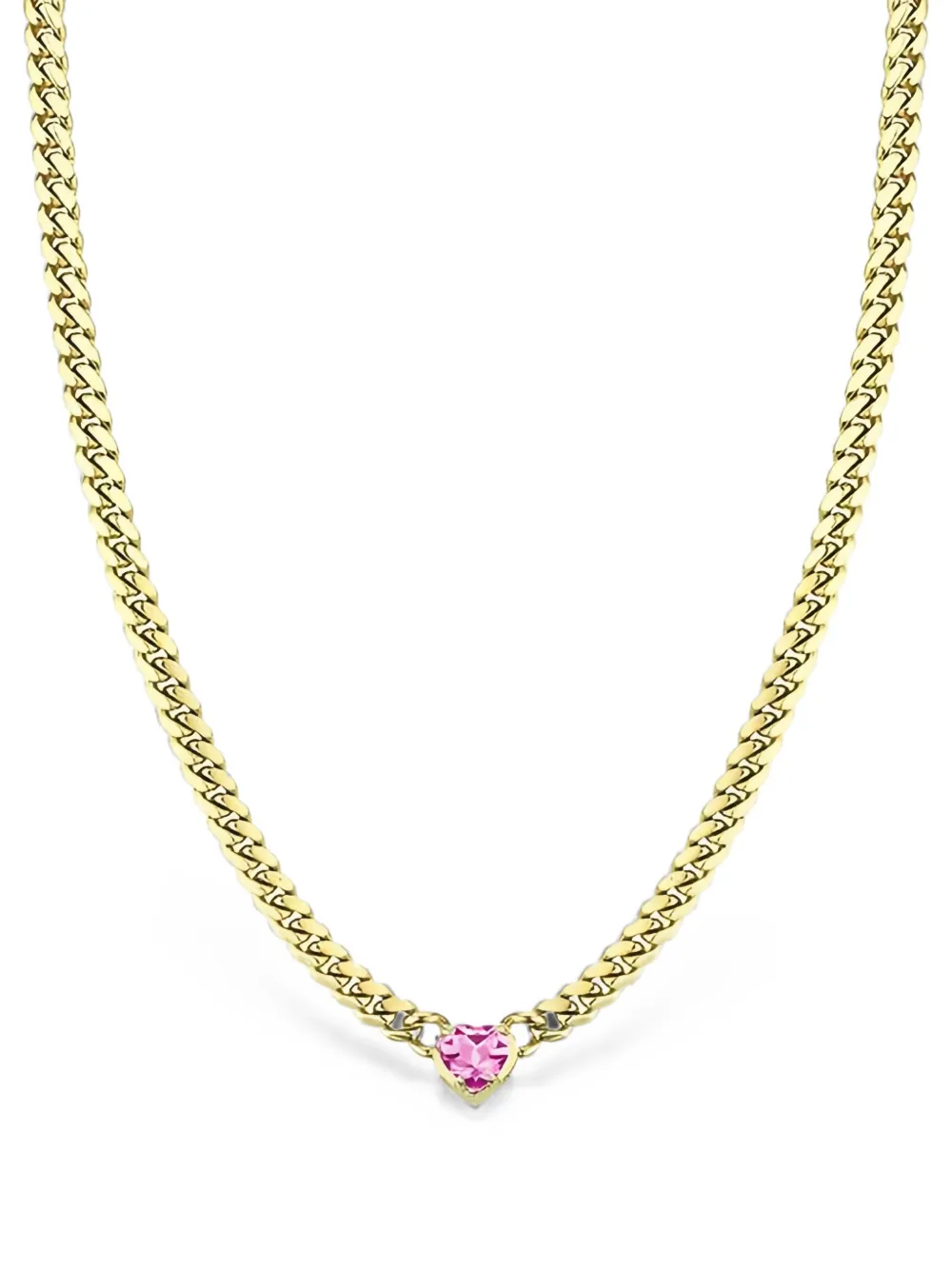 Logan Hollowell Cuban pink sapphire chain necklace - Gold