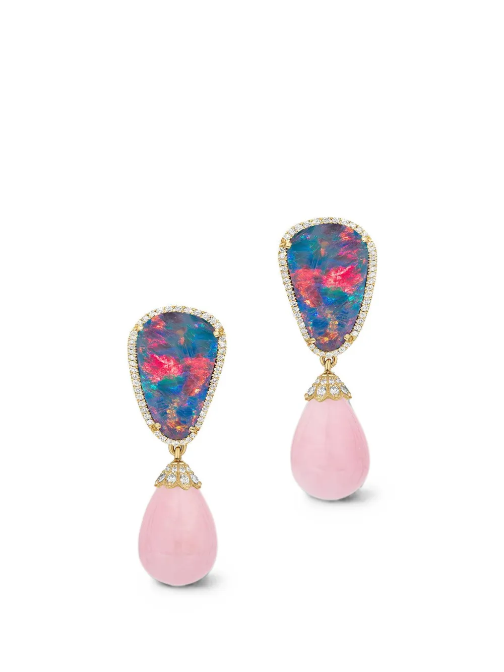 Goshwara G-One diamonds and opal drop earrings - Gold